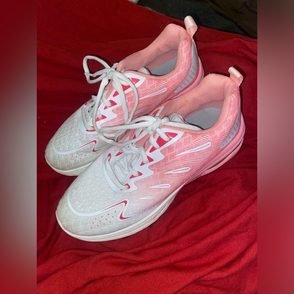 Women's Pink and White Athletic Shoes